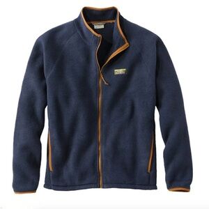 LL Bean Katahdin Fleece Mens Size Large Full Zip Jacket Outdoor Casual Navy Gorp